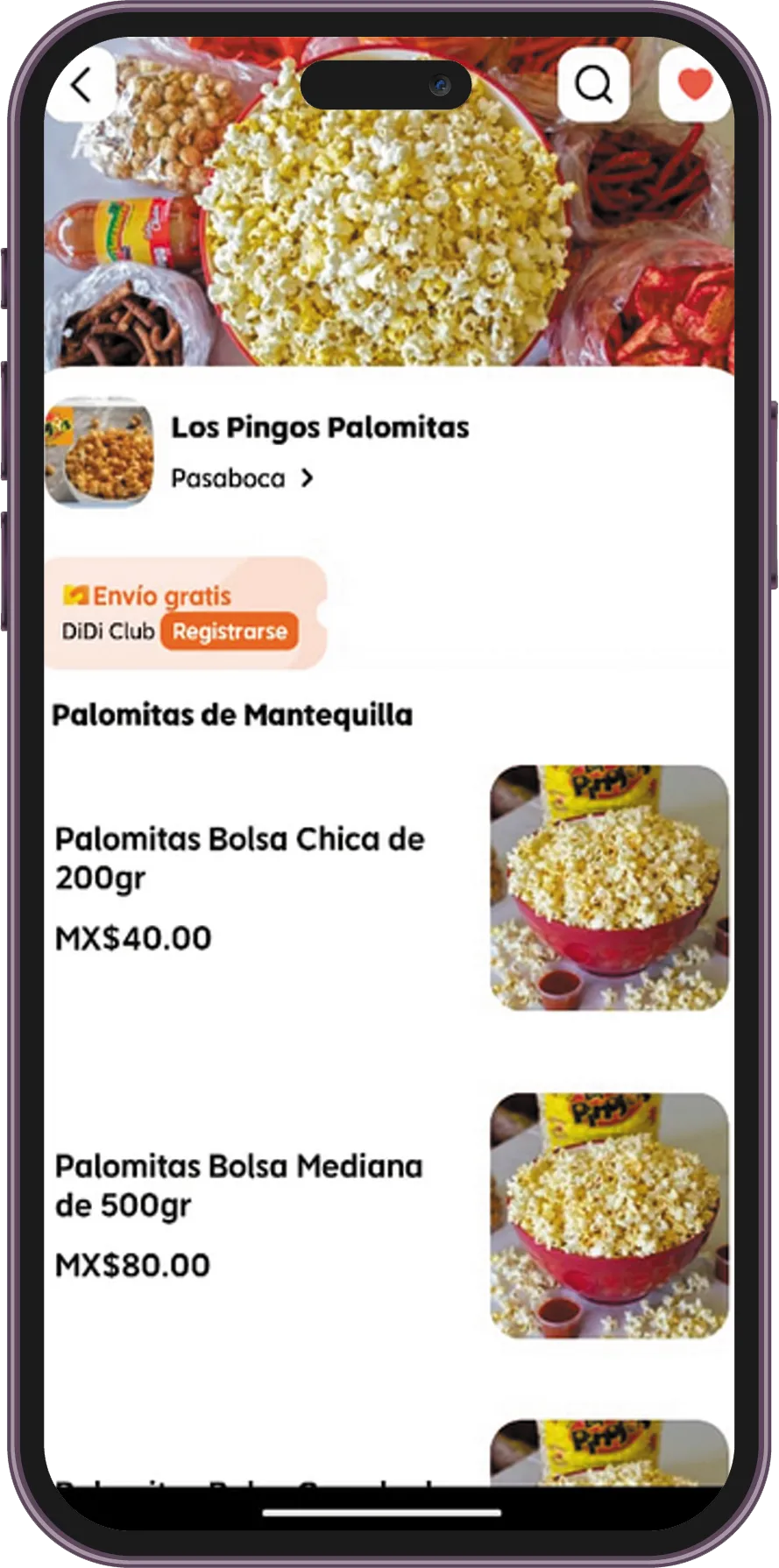 App Didi Food en smartphone
